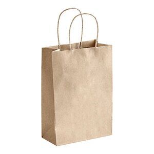 Greenii 25 Kraft Brown Paper With Handles Kraft 5 * 3.25 * 8.37 Party Gift Bags